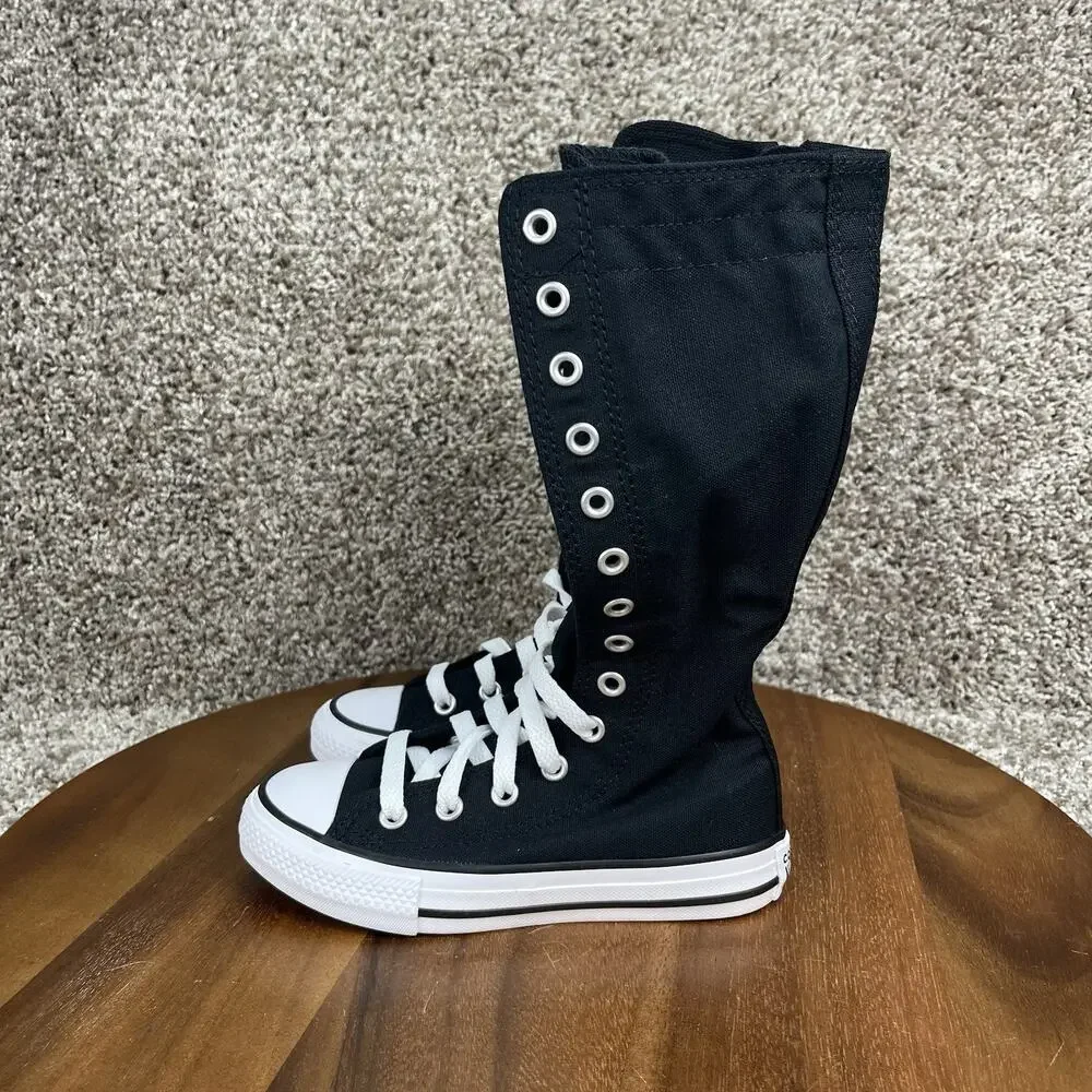 New Converse Chuck Taylor All Star XX Hi Knee High Black Boots Youth Size 11 Kid